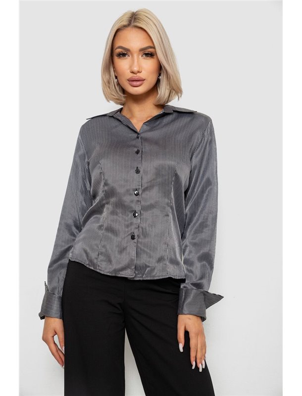 Сорочка класична в смужку, колір чорно-білий, 230R64-1 230R64-1 AGER фото - Luxbikini