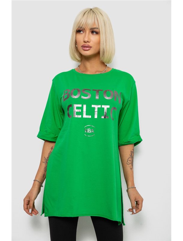 Футболка жіноча з принтом, колір зелений, 244R1039 244R1039 AGER фото - Luxbikini