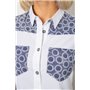 Сорочка класична з принтом, колір синьо-білий, 230R7214-1 230R7214-1 AGER фото - Luxbikini