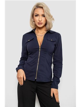 Сорочка жіноча однотонна, колір синій, 230R303 230R303 AGER фото - Luxbikini