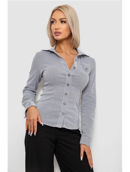 Сорочка класична в смужку, колір сірий, 230R644-1 230R644-1 AGER фото - Luxbikini