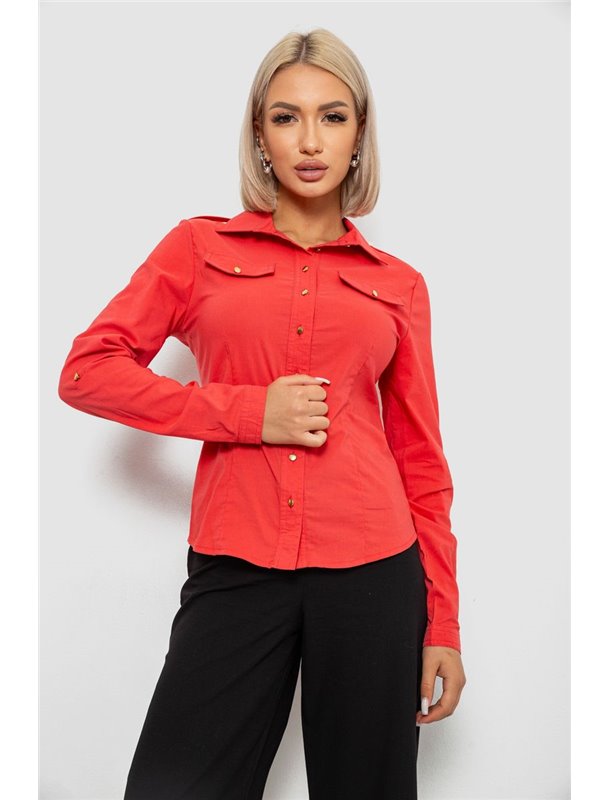 Сорочка жіноча однотонна, колір кораловий, 230R211 230R211 AGER фото - Luxbikini