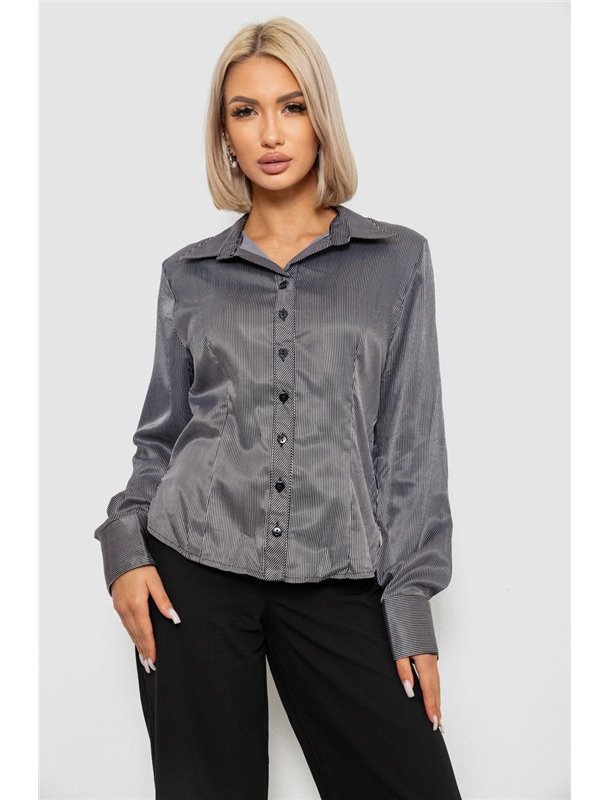 Сорочка класична в смужку, колір чорно-білий, 230R66-1 230R66-1 AGER фото - Luxbikini