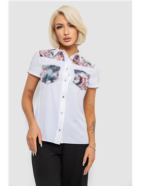 Сорочка класична з принтом, колір білий, 230R7211-2 230R7211-2 AGER фото - Luxbikini