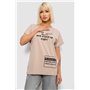 Футболка жіноча з принтом, колір бежевий, 244R2004 244R2004 AGER фото - Luxbikini