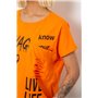 Футболка жіноча з принтом, колір помаранчевий, 244R2013-12 244R2013-12 AGER фото - Luxbikini