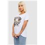 Футболка жіноча з принтом, колір білий, 244R2065 244R2065 AGER фото - Luxbikini