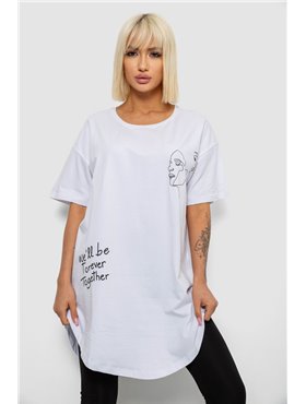 Футболка жіноча з принтом, колір білий, 244R2416 244R2416 AGER фото - Luxbikini