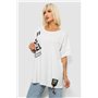 Футболка жіноча з принтом, колір білий, 244R5004 244R5004 AGER фото - Luxbikini