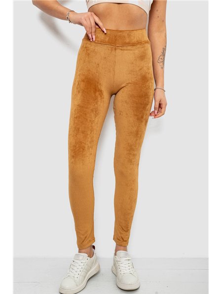 Лосини жіночі велюрові однотонні в рубчик, колір коричневий, 214R333 214R333 AGER фото - Luxbikini