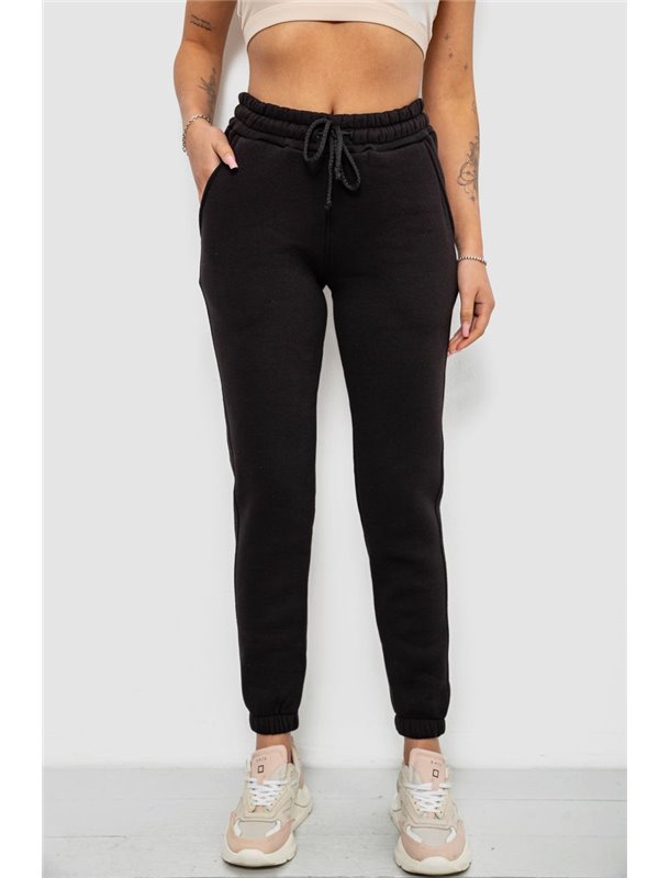 Спортивні штани жіночі на флісі, колір чорний, 214R121 214R121 AGER фото - Luxbikini