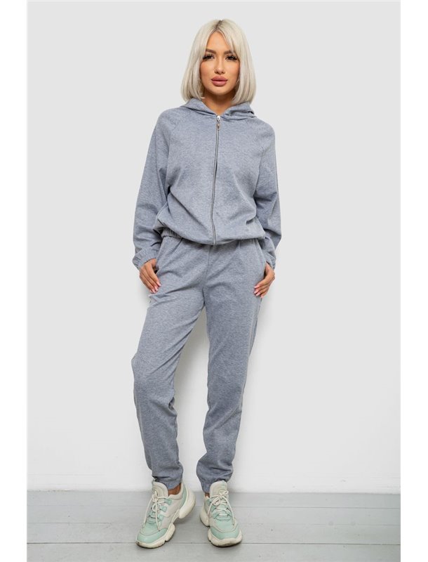 Спортивний костюм жіночий однотонний, колір сірий, 244R0426 244R0426 AGER фото - Luxbikini