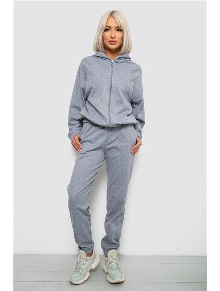 Спортивний костюм жіночий однотонний, колір сірий, 244R0426 244R0426 AGER фото - Luxbikini