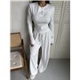 Костюм вільного крою топ та штани білий 1025-S Domino фото - Luxbikini