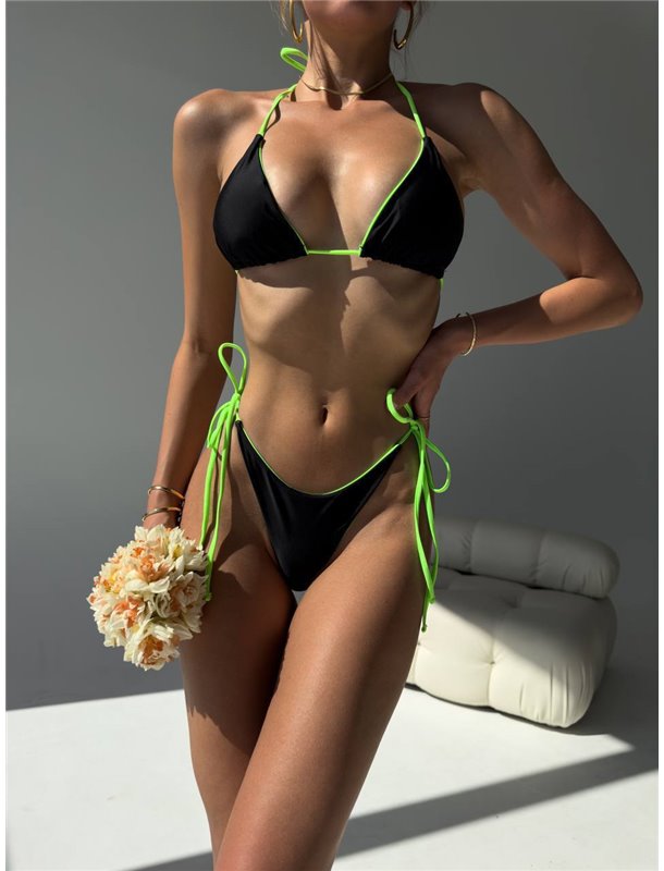 Жіночий купальник з трикутною чашкою та яскравою стрічкою 2748/95-S Domino фото - Luxbikini