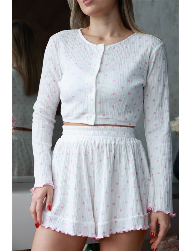 Жіноча піжама шортиками з сердечком 1017-S Domino фото - Luxbikini