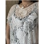 Жіноча біла мереживна пляжна туніка PLUS SIZE SW4037 Ghazel фото - Luxbikini