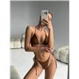 Стильний купальник трикутник з леопардовим акцентом