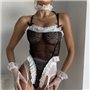 Еротичне чорне боді з рюшею в французькому стилі 111691111 Ghazel фото - Luxbikini