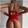 Комплект червоної еротичної білизни з панчохами 134891111 Ghazel фото - Luxbikini