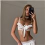 Комплект білої еротичної білизни з спідничкою 137991111 Ghazel фото - Luxbikini