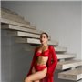Комплект червоної еротичної білизни з халатиком 143921111 Ghazel фото - Luxbikini