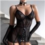 Чорний спокусивий комлект білизни із шнурівкою 154361111 Ghazel фото - Luxbikini