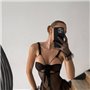 Чорний спокусливий боді в горошок з відкритим доступом 116031111 Ghazel фото - Luxbikini