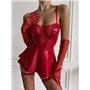 Еротичний латексний боді в червоному кольорі 144541111 Ghazel фото - Luxbikini