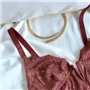 Карамельний мереживний боді з утяжкою 153281111 Ghazel фото - Luxbikini