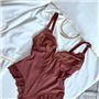Карамельний мереживний боді з утяжкою 153281111 Ghazel фото - Luxbikini