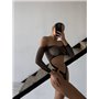 Чорний боді з сітки з кільцями на стегнах 114161111 Ghazel фото - Luxbikini
