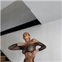 Чорний боді з сітки з кільцями на стегнах 114161111 Ghazel фото - Luxbikini