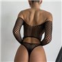 Чорний боді з сітки з кільцями на стегнах 114161111 Ghazel фото - Luxbikini