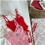 Рожевий боді з вишивкою та гартерами 140491111 Ghazel фото - Luxbikini