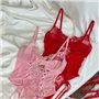 Рожевий боді з вишивкою та гартерами 140491111 Ghazel фото - Luxbikini