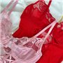 Рожевий боді з вишивкою та гартерами 140491111 Ghazel фото - Luxbikini