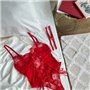 Червоний боді з вишивкою та гартерами 140441111 Ghazel фото - Luxbikini