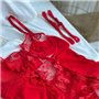 Червоний боді з вишивкою та гартерами 140441111 Ghazel фото - Luxbikini