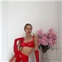 Червоний мереживний комплект білизни 160431111 Ghazel фото - Luxbikini