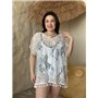 Жіноча біла мереживна пляжна туніка PLUS SIZE 159981111 Ghazel фото - Luxbikini