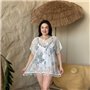Жіноча біла мереживна пляжна туніка PLUS SIZE 159981111 Ghazel фото - Luxbikini