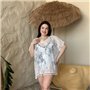 Жіноча біла мереживна пляжна туніка PLUS SIZE 159981111 Ghazel фото - Luxbikini