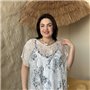 Жіноча біла мереживна пляжна туніка PLUS SIZE 159981111 Ghazel фото - Luxbikini