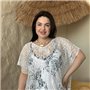 Жіноча біла мереживна пляжна туніка PLUS SIZE 159981111 Ghazel фото - Luxbikini
