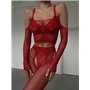 Еротичний червоний комплект панчохи з поясом + топ 262311111 Ghazel фото - Luxbikini