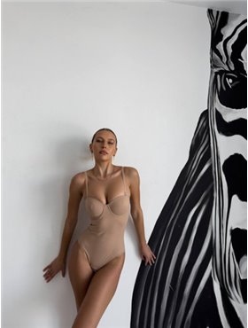 Бежевий боді з ефектом утяжки корегуючи білизна 112131111 Ghazel фото - Luxbikini
