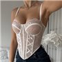 Розкішний мережевний бежевий корсет з м`якими чашками 150221111 Ghazel фото - Luxbikini