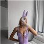 Сексуальний лавандовий шкіряний боді на шнурівці 823111111 Ghazel фото - Luxbikini