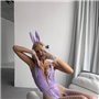 Сексуальний лавандовий шкіряний боді на шнурівці 823111111 Ghazel фото - Luxbikini
